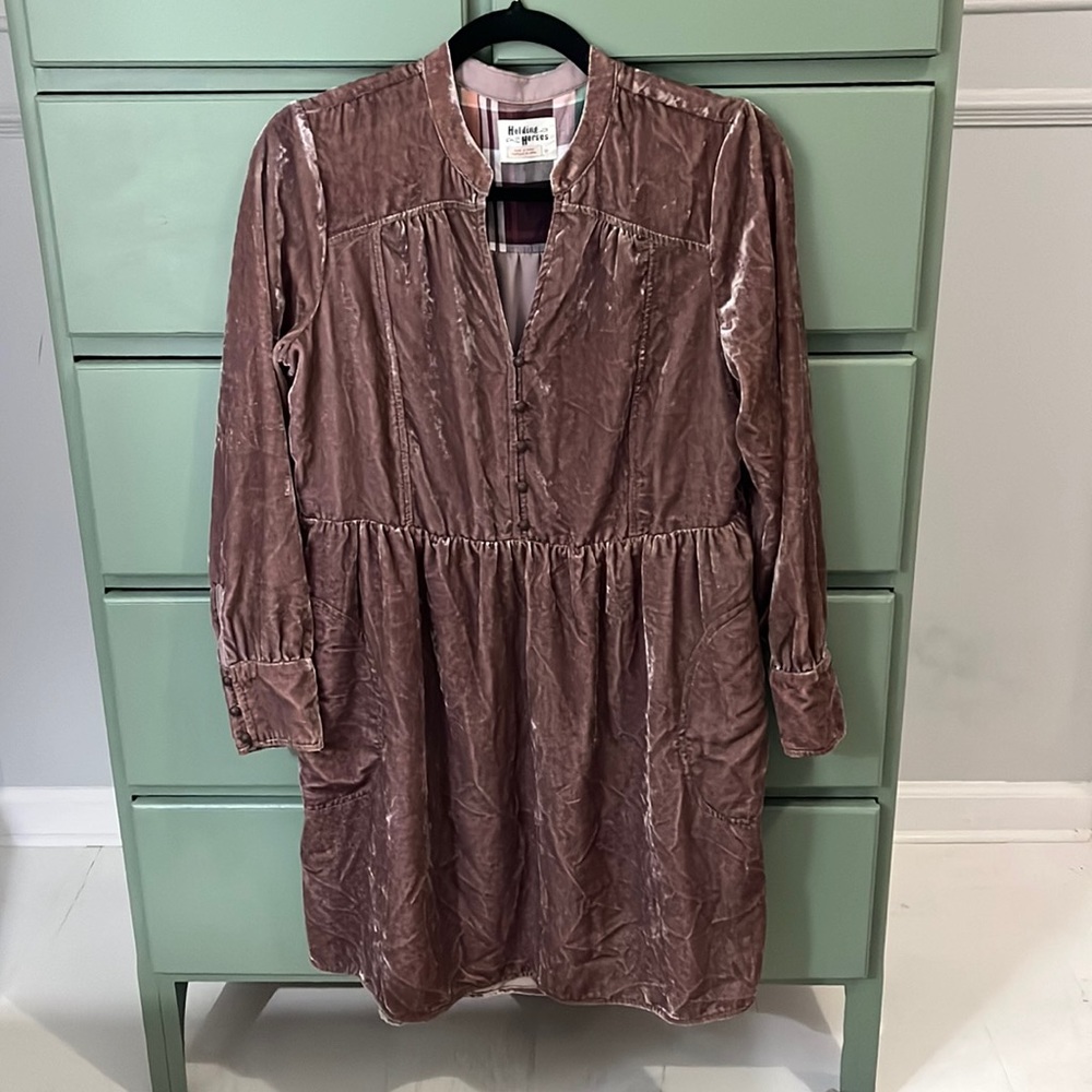 Anthropologie Holding Horses Velvet Dress